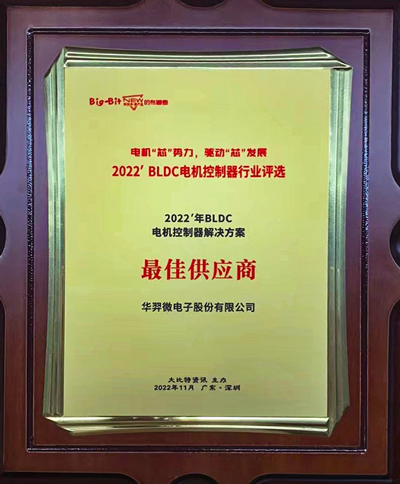 喜讯！龙八头号微电荣获 “2022年BLDC电机控制器解决方案最佳供应商”
